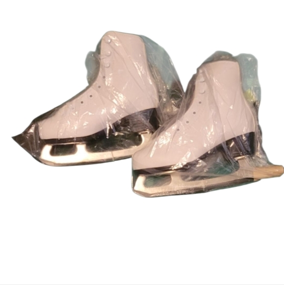 Kids/Girls AMERICAN ATHLETIC SHOE Leather Lined Figure Skates White Size 2 - Picture 3 of 12